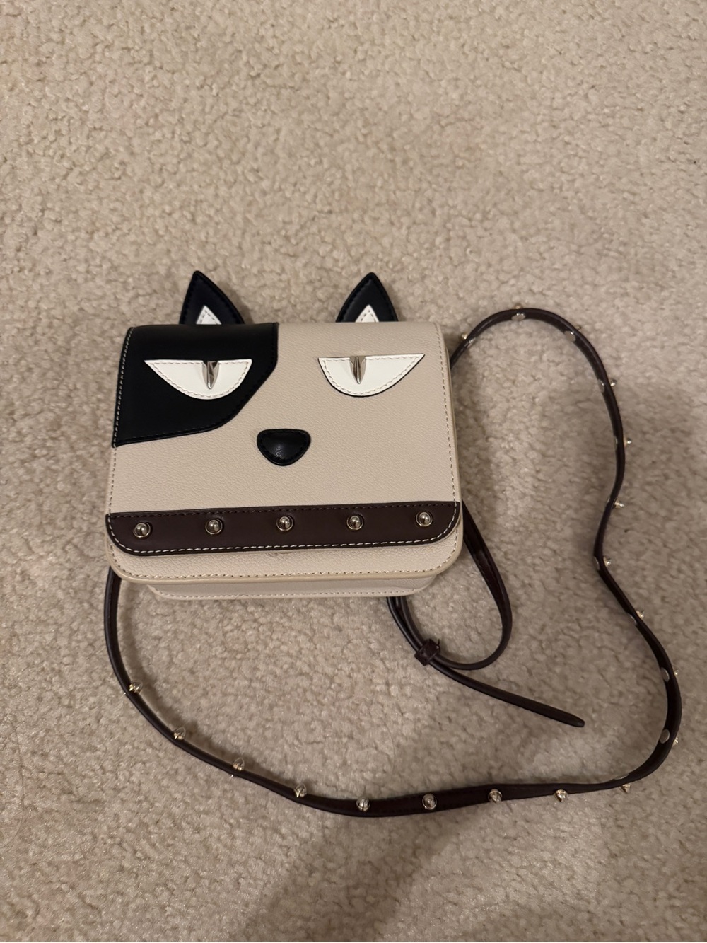 Charles & Keith Studded dog-face crossbody bag small size